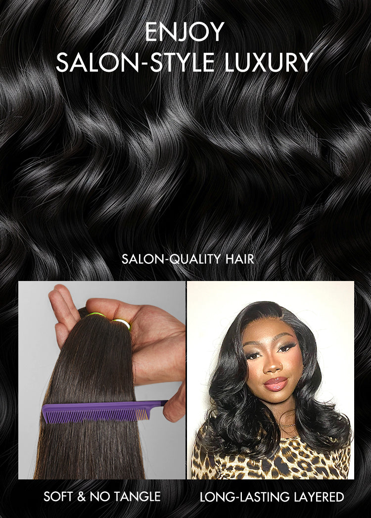 Special Deal | Brown Highlight Middle Part Effortlessly Chic Layered Haircut Wavy Glueless HD Minimalist Lace Short Wig-10