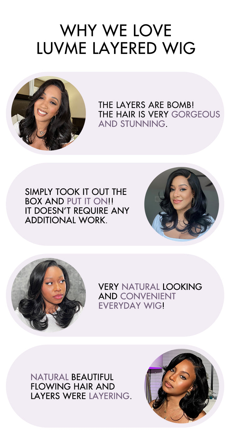 Special Deal | Brown Highlight Middle Part Effortlessly Chic Layered Haircut Wavy Glueless HD Minimalist Lace Short Wig-11