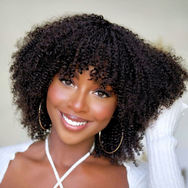 Breathable Cap Ready to Go Bouncy Jerry Curl Glueless Minimalist Lace Curly Wig with Bangs-01