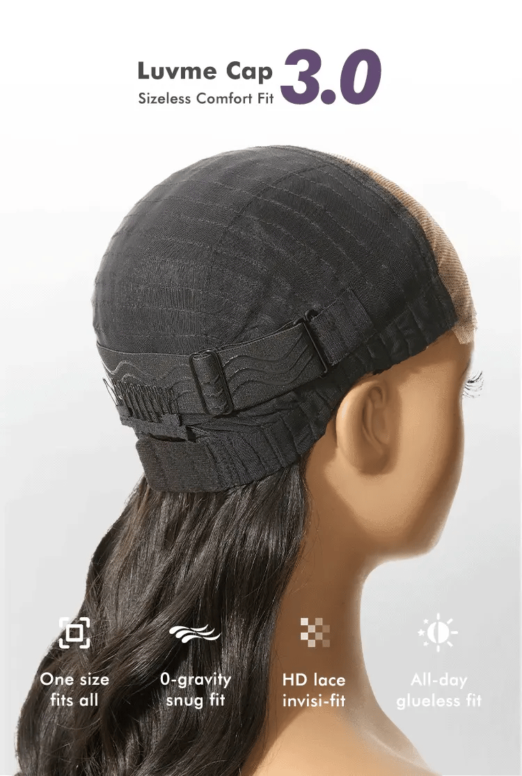 New Customers Only | Luvme All-Day Comfort™ Wig 180% Density Loose Body Wave Glueless 7x6 Closure HD Lace Human Hair Wig with Bangs Pre-Cut Lace-23
