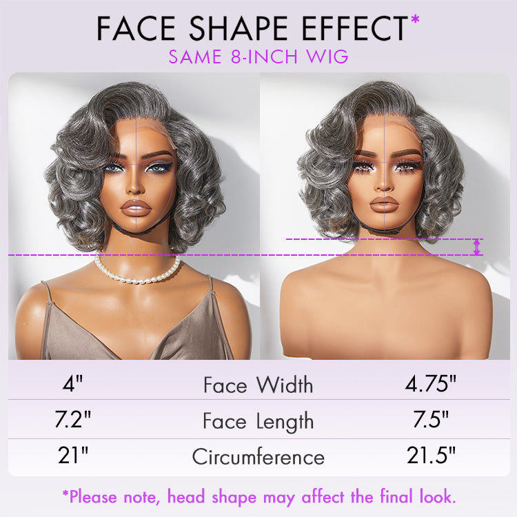 Mature Boss Salt and Pepper Bouncy Egg Curls Glueless Minimalist HD Lace Grey Wig-05