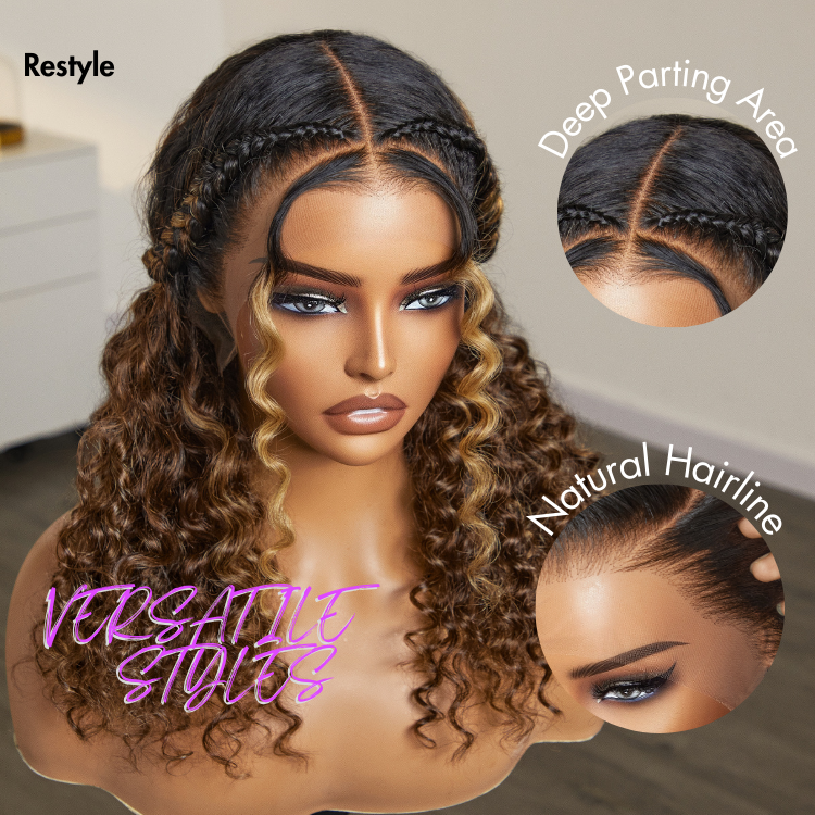 Luvme Hair PreMax 2.0 deep wave ear-to-ear glueless 13x6 frontal HD lace long curly wig on a mannequin head