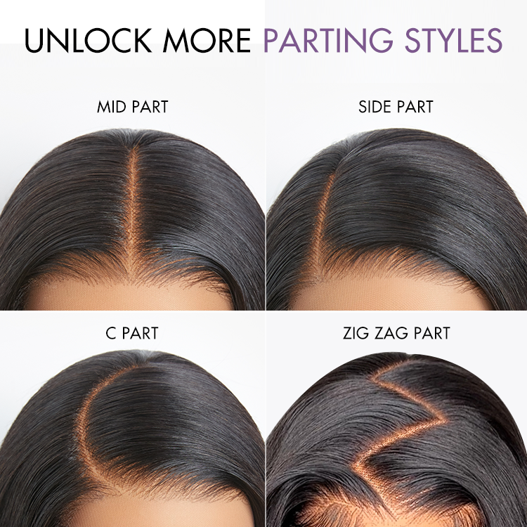 New Customers Only | Luvme All-Day Comfort™ Wig Layered Light Yaki Straight / Loose Body Wave Glueless 7x6 Closure HD Lace Human Hair Wig Pre-Cut Lace-18