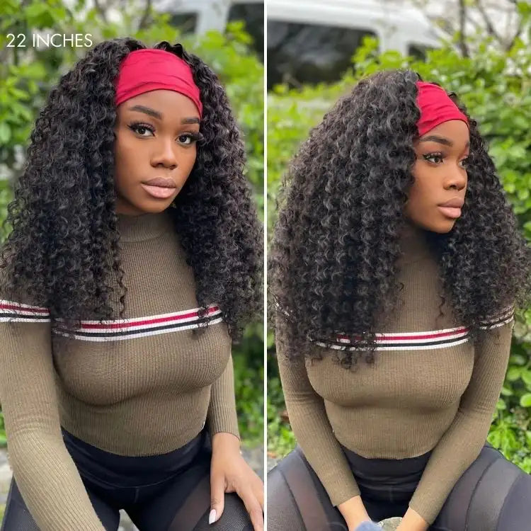 Exclusive Sale | Black Deep Wave Headband Wig (Get Free Trendy Headbands)-03