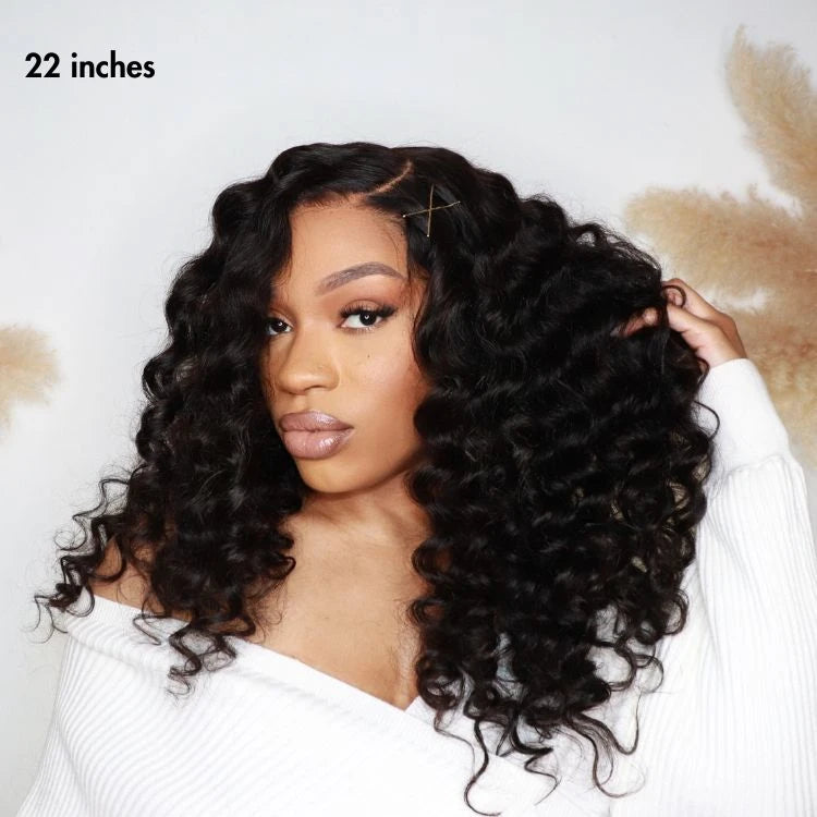 Luvme Hair All-Day Comfort™ wig featuring bouncy wand curls, 7x6 closure, HD glueless lace, pre-cut lace for natural look