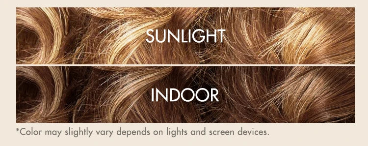 Indoor and Outdoor Color Display of Honey Blonde Highlight Loose Body Wave Glueless 13x4 Lace Front Wig 