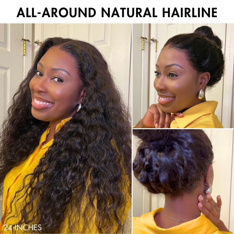 Luvme Hair PreMax Water Wave Flexi-Fit 360 lace wig with curly long hair and seamless drawstring cap, pre-cut lace for natural look