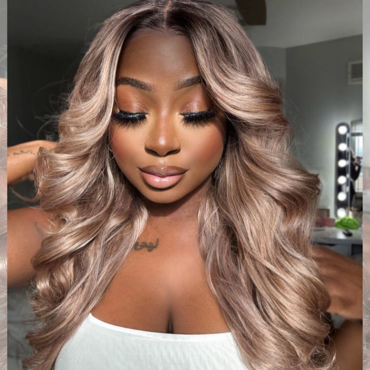 Ash Blonde Loose Body Wave 5x5 Closure Lace Glueless Wig Breathable Cap-20