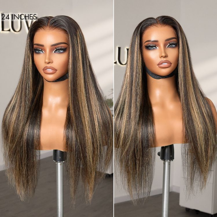 PreMax Wigs - Blonde Highlight Silky Straight 13x4 Frontal Lace Glueless Long Wig Pre-Cut Lace-05
