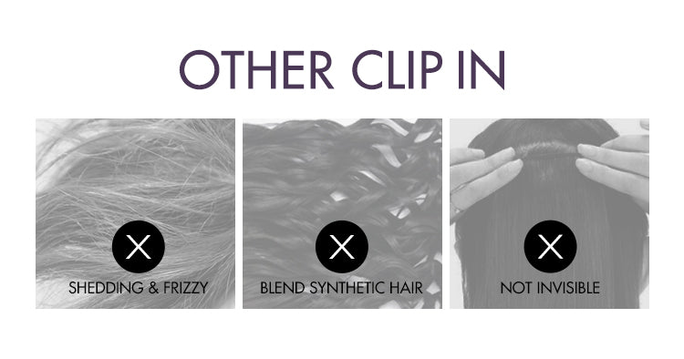 New Customers Only | Messy Burmese Curly Invisible Edge Seamless Clip in Extensions Human Hair with Free Gift-13