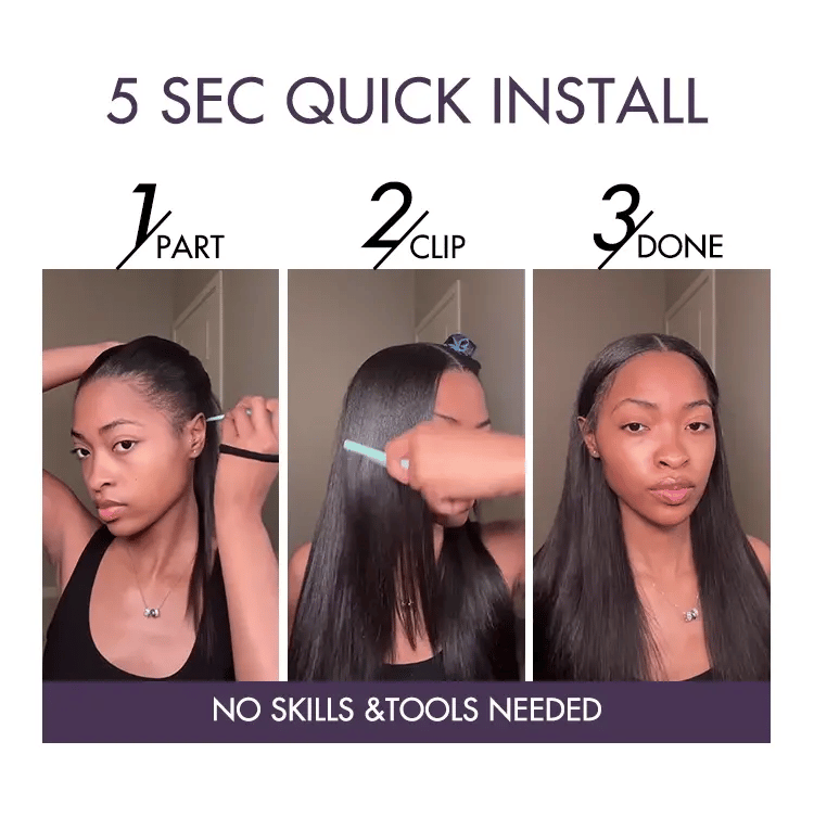 New Customers Only | Messy Burmese Curly Invisible Edge Seamless Clip in Extensions Human Hair with Free Gift-16