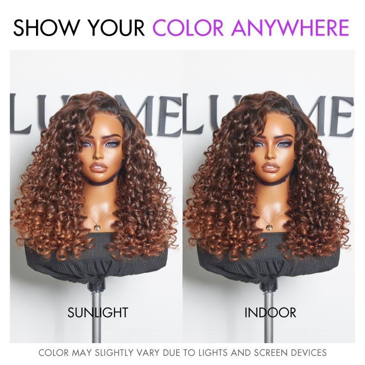 Luvme Hair PartingMax Glueless Wig Ombre Copper Brown Water Wave 7x6 Closure HD Lace Wig-04