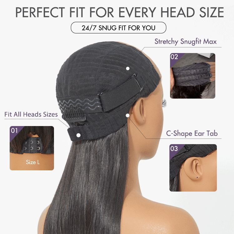 Curtain Bangs Blonde Highlight Loose Wave Glueless 5x5 Closure Pre-Cut Lace Wig All Head Sizes Fit Cap-04