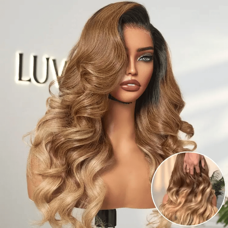 PreMax Wigs | Gorgeous Ombre Color Loose Wave Glueless 13x4 Frontal Lace Blonde Hair Wig Pre-cut Lace-05