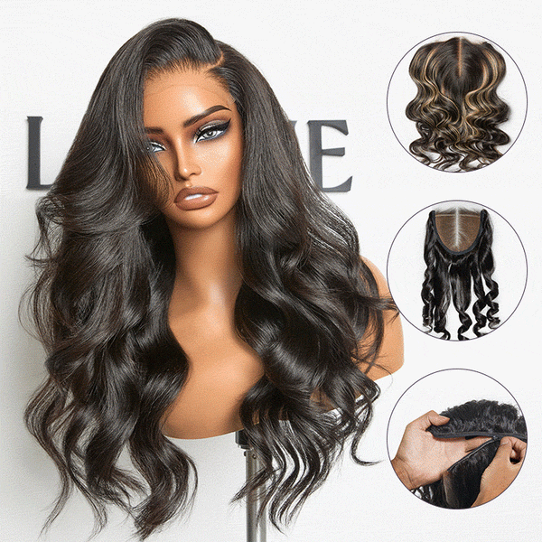ZIP & GO WIGS | Natural Black Loose Body Wave Glueless 7x6