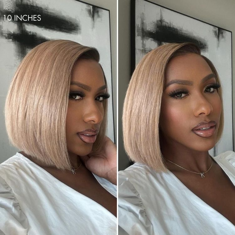 Luvme All-Day Comfort™ Wig Blunt Cut Bob Glueless Minimalist HD Lace Short Human Hair Wig Pre-Cut Lace-24