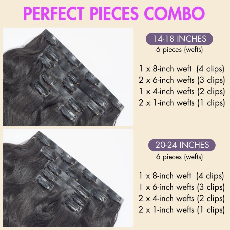 Body Wave Invisible Edge Clip in Hair Extensions Human Hair 110g 6pcs with Free Gift-05