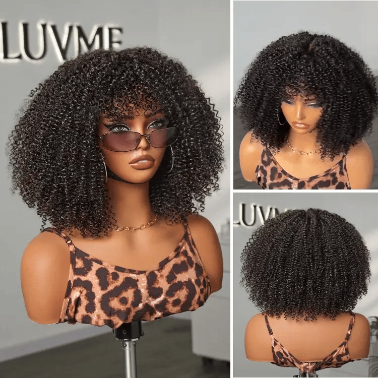 Breathable Cap Ready to Go Bouncy Jerry Curl Glueless Minimalist Lace Curly Wig with Bangs-04