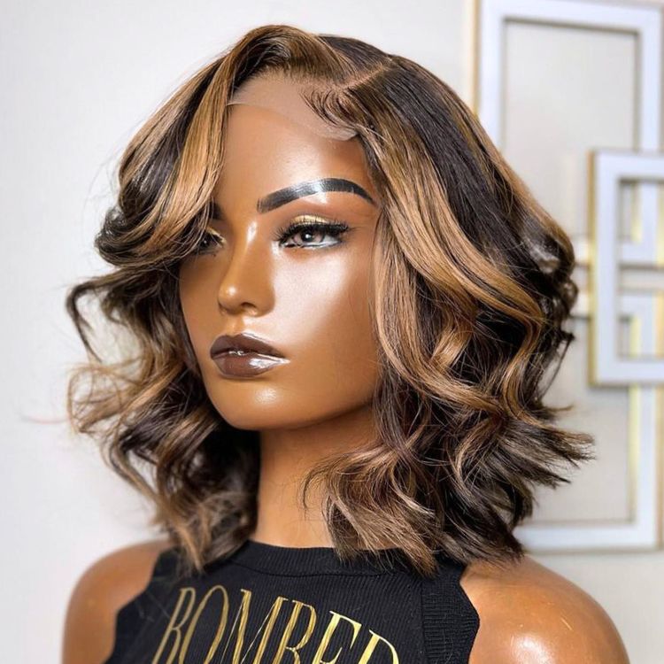 Luvme Hair Blonde Mix Loose Wave 5x5 Closure HD Lace Glueless Side Part Short Wig - US Only-01