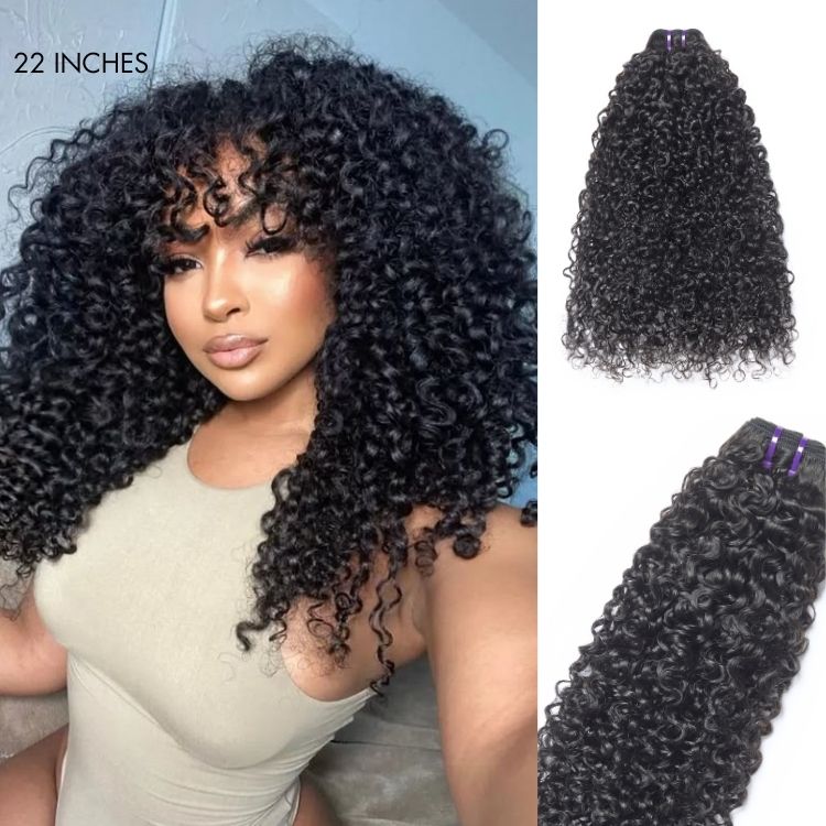 Voluminous Burmese Curly Remy Hair Wefts