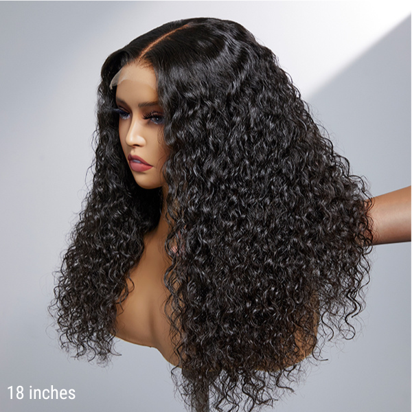 200% Density Water Wave 5x5 Closure HD Lace Glueless Long Wig 100% Human Hair  - US ONLY-03