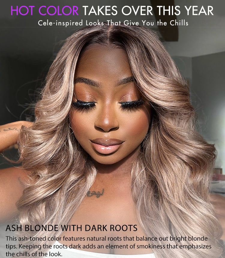 Weekly Special | Ash Blonde Loose Body Wave 5x5 Closure Lace Glueless Wig Breathable Cap-14