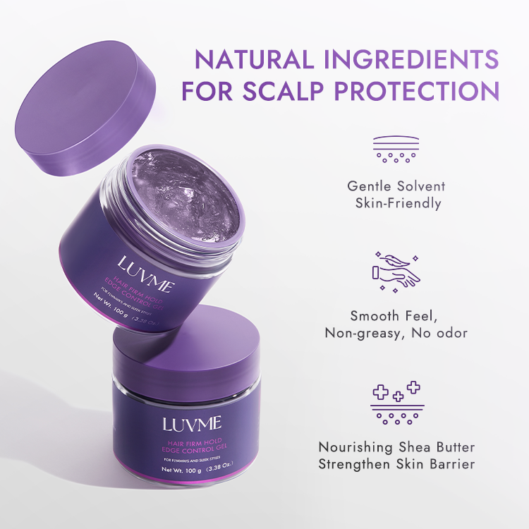 Luvme Hair edge control gel in a jar, 24-hour long-lasting hold for flyaways and sleek hairstyles, US-only add-on product