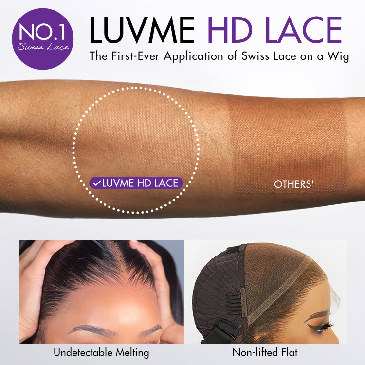 Luvme Hair salt and pepper straight HD lace T part grey wig with pre-cut lace and minimalist design, 180% density, glueless fit.