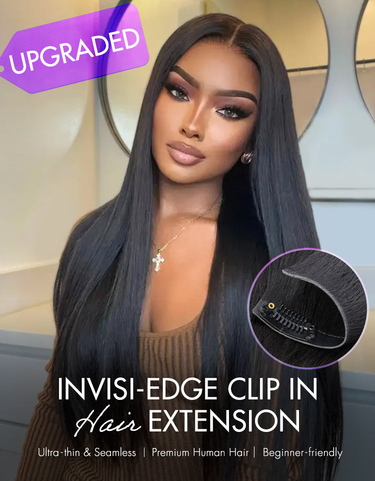 Body Wave Invisible Edge Clip in Hair Extensions Human Hair 110g 6pcs with Free Gift