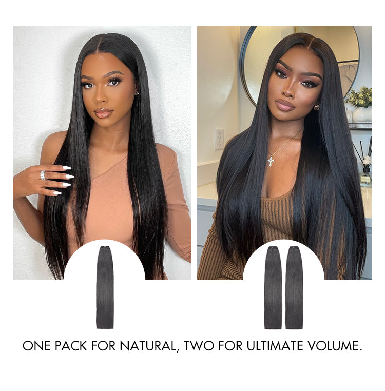 Silky Straight / Body Wave Invisible Edge Clip in Hair Extensions Human Hair 110g 6pcs with Free Gift-33