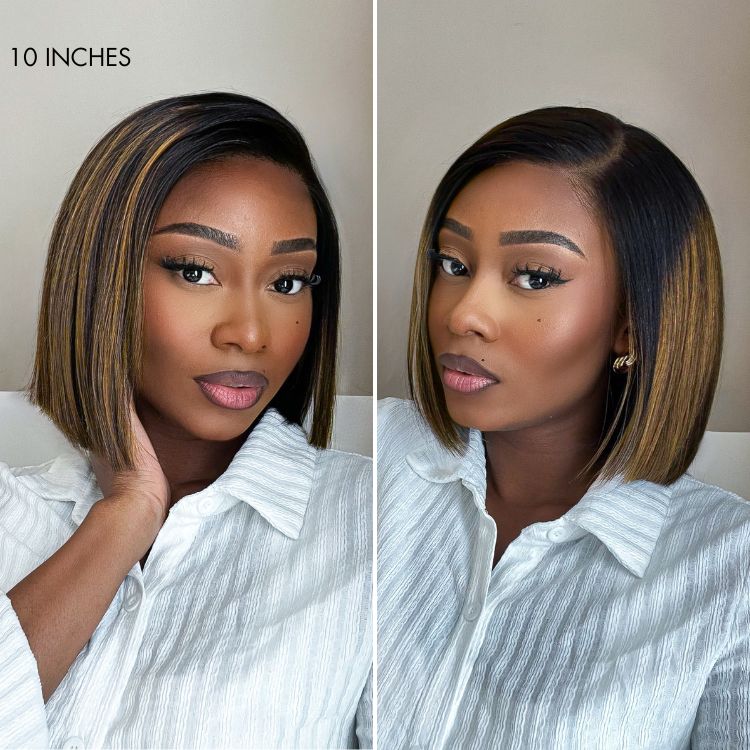 Luvme All-Day Comfort Wig Brown Highlight Blunt Cut Bob Glueless Minimalist HD Lace Wig Pre-Cut Lace-04