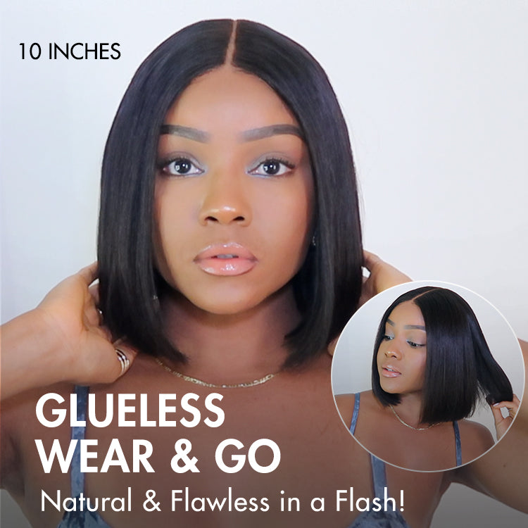 New Customers Only | PreMax Wigs | Silky Blunt Cut Glueless 2x6 / 5x5 Closure Lace Shoulder Length Bob Wig Pre Plucked & Bleached-03