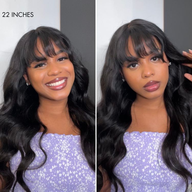Exclusive Sale | Luvme All-Day Comfort™ Wig Loose Body Wave Glueless 7x6 Closure HD Lace Human Hair Wig with Bangs Pre-Cut Lace-06