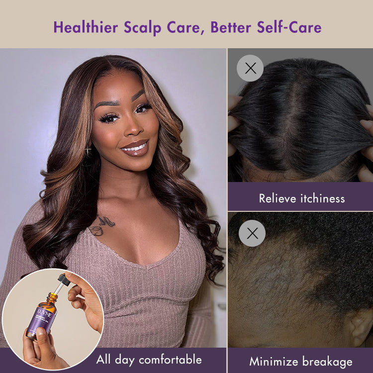 Luvme Rosemary Mint Scalp Oil bottle for scalp care, soothing and strengthening hair with natural rosemary and mint ingredients.