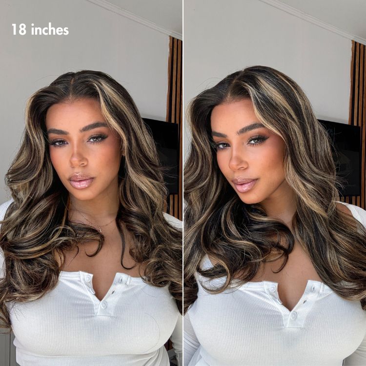 Curtain Bangs Blonde Highlight Loose Wave Glueless 5x5 Closure Pre-Cut Lace Wig All Head Sizes Fit Cap-14