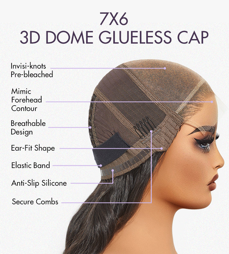 Luvme Hair PartingMax Glueless Wig Ombre Copper Brown Water Wave 7x6 Closure HD Lace Wig-09