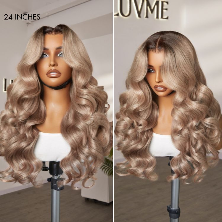 Ash Blonde Loose Body Wave 5x5 Closure Lace Glueless Wig Breathable Cap-30