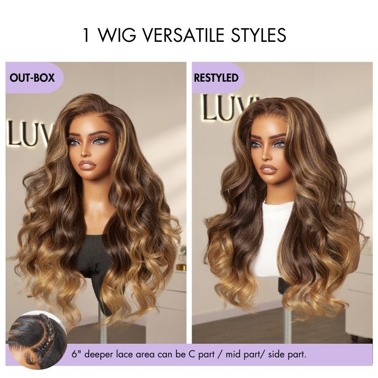 Luvme All-Day Comfort™ Wig Sun-Kissed Blonde Ombre Highlight Loose Body Wave Glueless 7x6 Closure HD Lace Wig Pre-Cut Lace-30