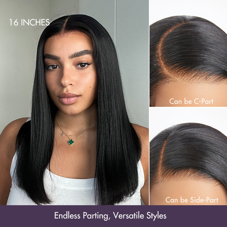 PreMax Wigs - Super Natural Hairline Silky Blunt Cut Bob Glueless 5x5 Closure Lace Wig-04