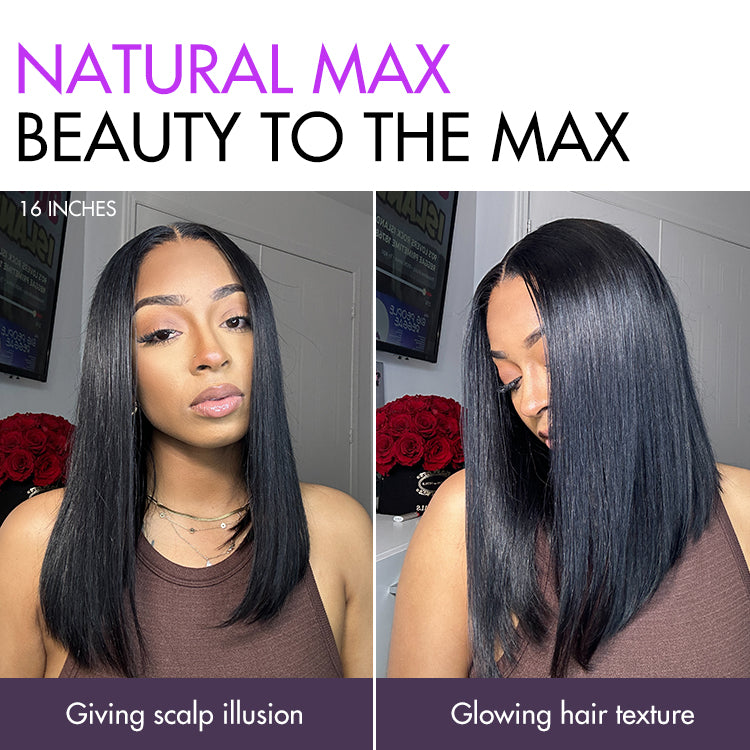 PreMax Wigs - Super Natural Hairline Silky Blunt Cut Bob Glueless 5x5 Closure Lace Wig-03