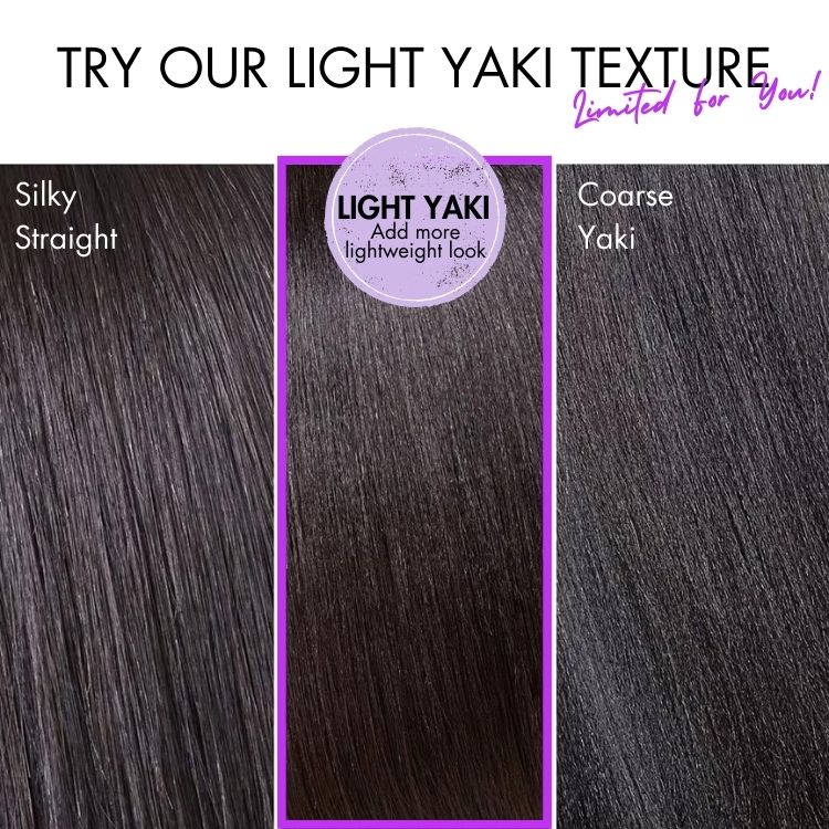 Luvme Hair All-Day Comfort™ wig with layered light Yaki straight hair, butterfly cut, 7x6 HD lace closure, glueless style