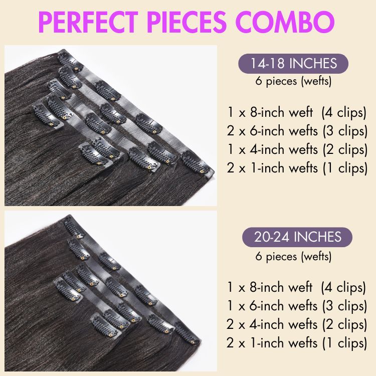 Yaki Straight Invisible Edge Clip in Hair Extensions Human Hair 110g 6pcs with Free Gift-06