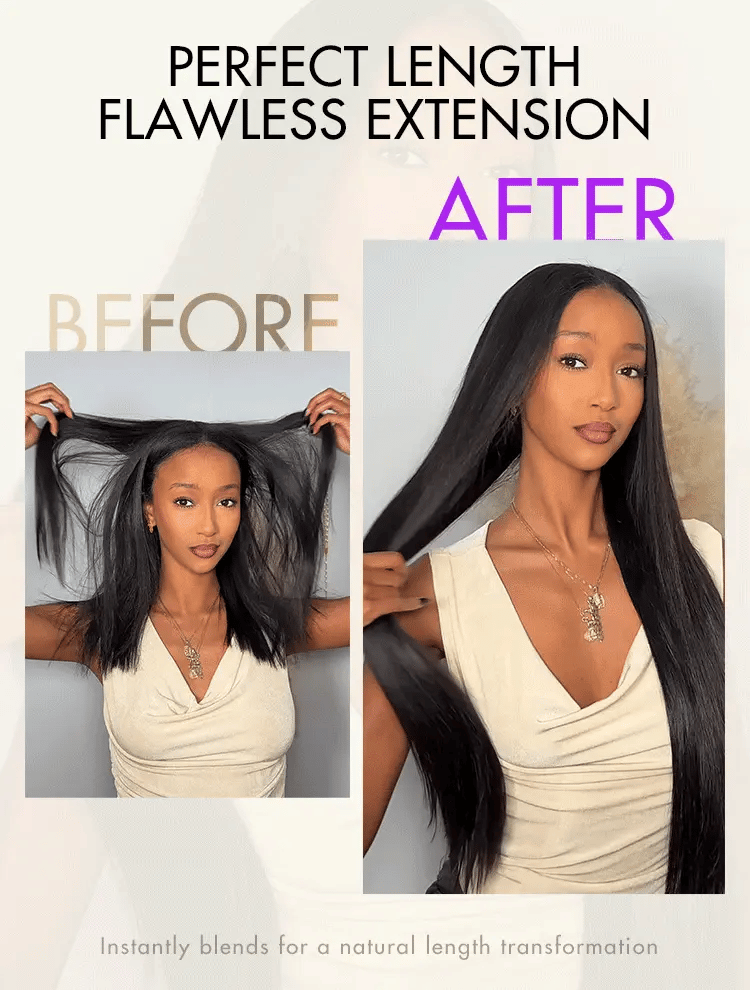 Yaki Straight Invisible Edge Clip in Hair Extensions Human Hair 110g 6pcs with Free Gift-15