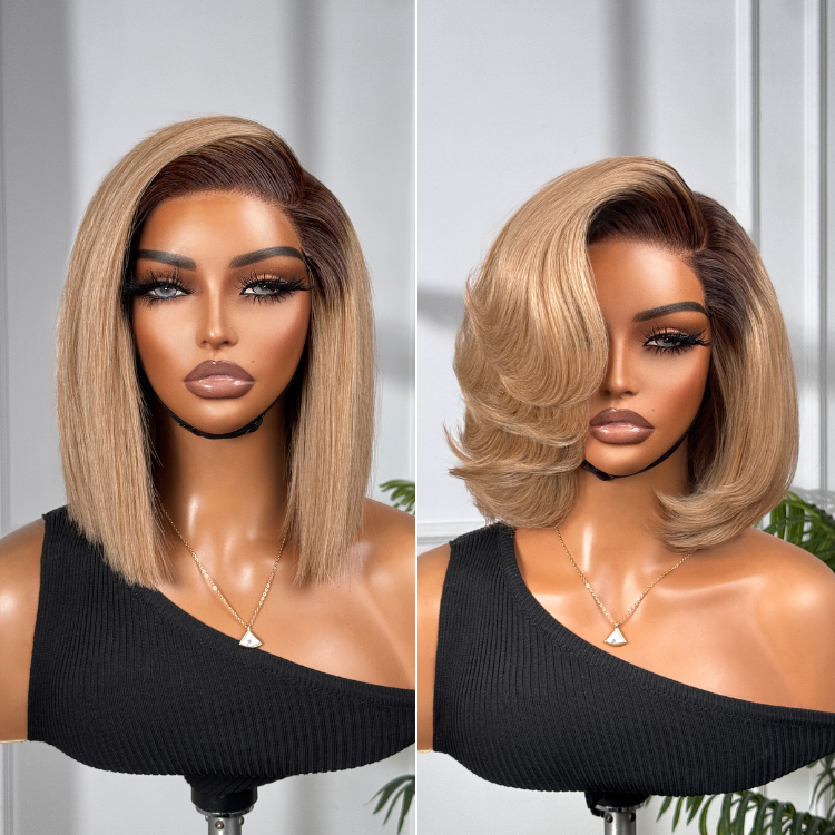 Ash Blonde Ombre Blunt Cut Bob Glueless Minimalist HD Lace Short Bob Wig Ready to Go Pre-Cut Lace-04