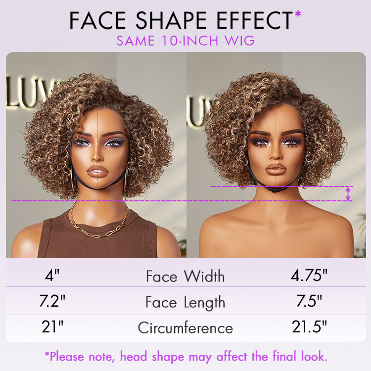 Beginner Friendly Ash Blonde Highlight Short Kinky Curly Wig Glueless Minimalist HD Lace Wig Pre-Cut Lace-21