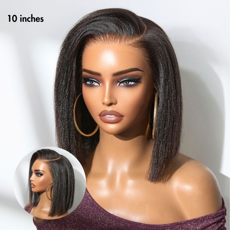 PreMax Wigs - Nature Max Yaki / Silky Bob Ear-to-Ear Glueless 13x6 Frontal HD Lace Short Bob Wig-32
