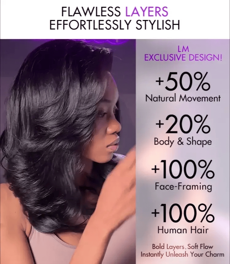 Shape Shape™ | Effortlessly Chic Layered Haircut Wavy Glueless HD Minimalist Lace Short Wig-23
