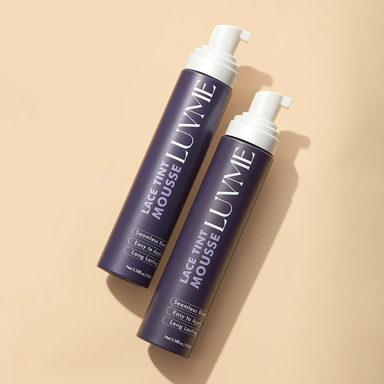 Dark brown lace tint mousse for wig melt by Luvme Hair, in a 1-piece container, designed for seamless lace blending.