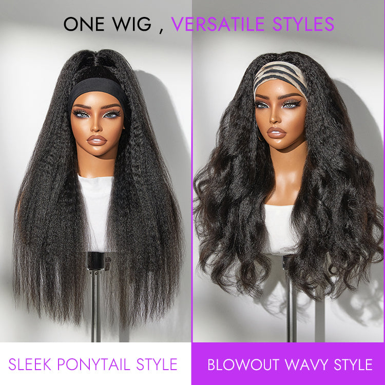 Luvme Too Easy Texture Wig Kinky Straight Flexi-Fit Drawstring Glueless Headband Wig-04