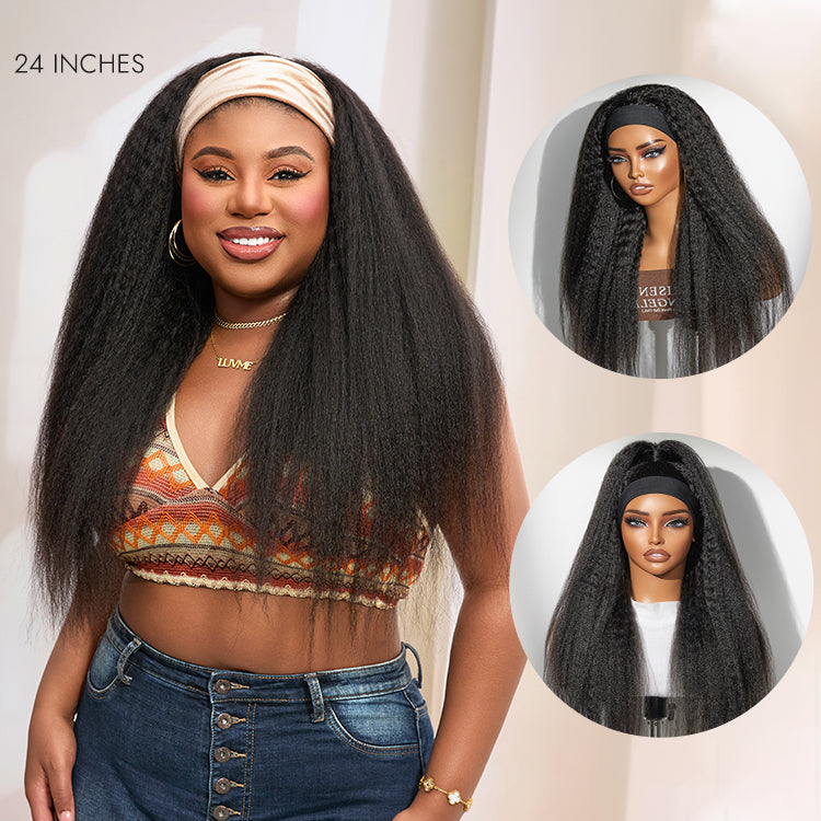Luvme Too Easy Texture Wig Kinky Straight Flexi-Fit Drawstring Glueless Headband Wig-08